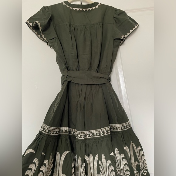 Elie Tahari Maxi Dress Women 6 Boho Embroidered Kalamata Fairy Belted Tiered NWT - Picture 10 of 16